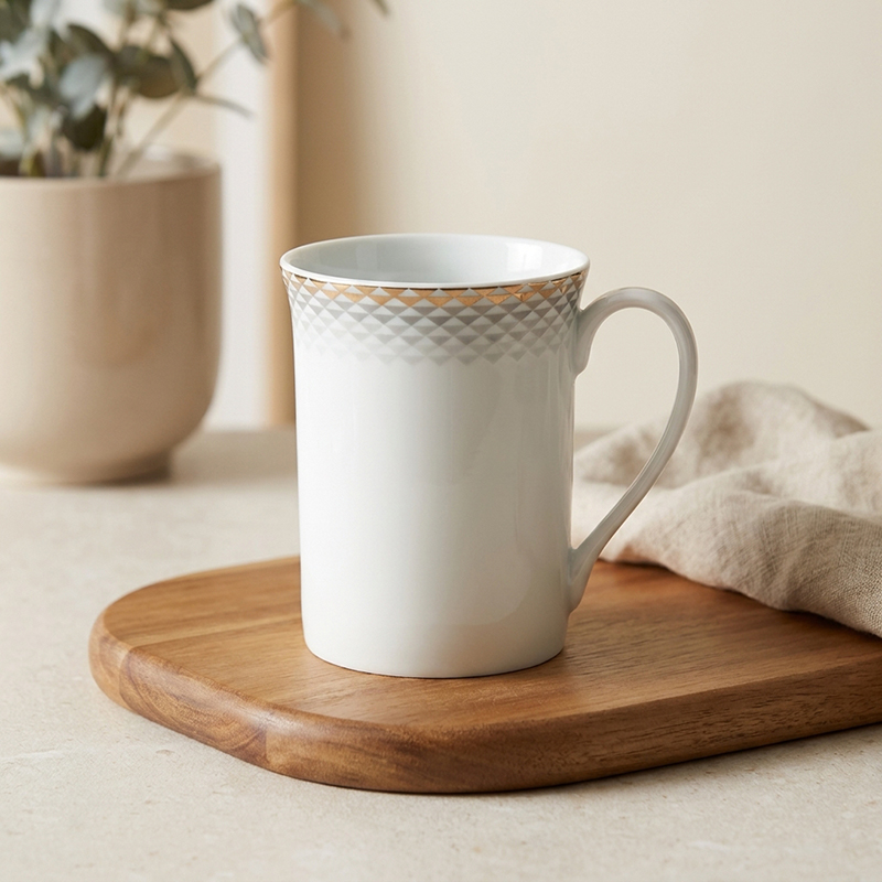 Noritake Mistline Porcelain Coffee Mug - 360 mL - 360 mL
