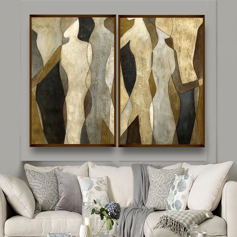 Homilia Canvas Wall Painting - Set of Two