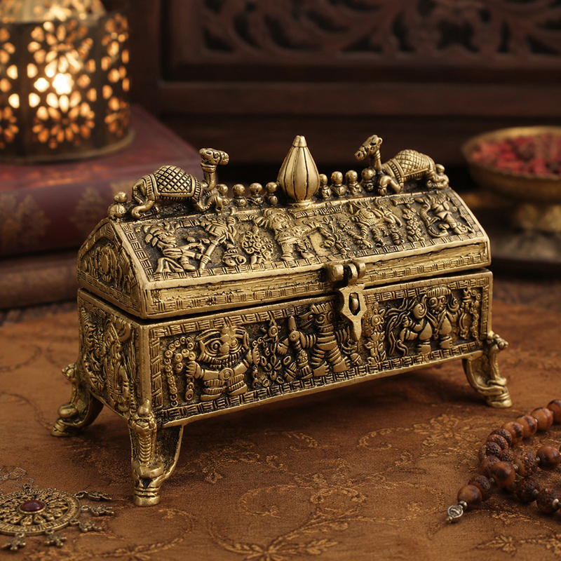 Virasat Brass Jewel Box