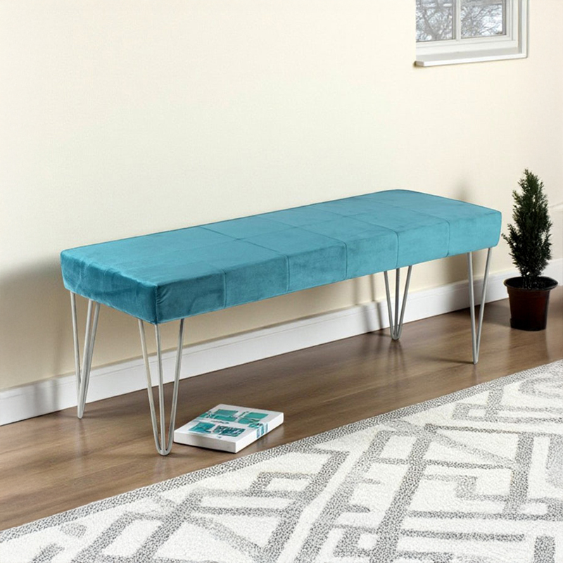 Brixon Sheesham Wooden Bench - Blue