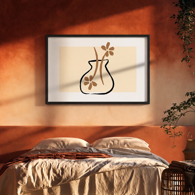 Stem & Bloom Canvas Wall Painting With Frame