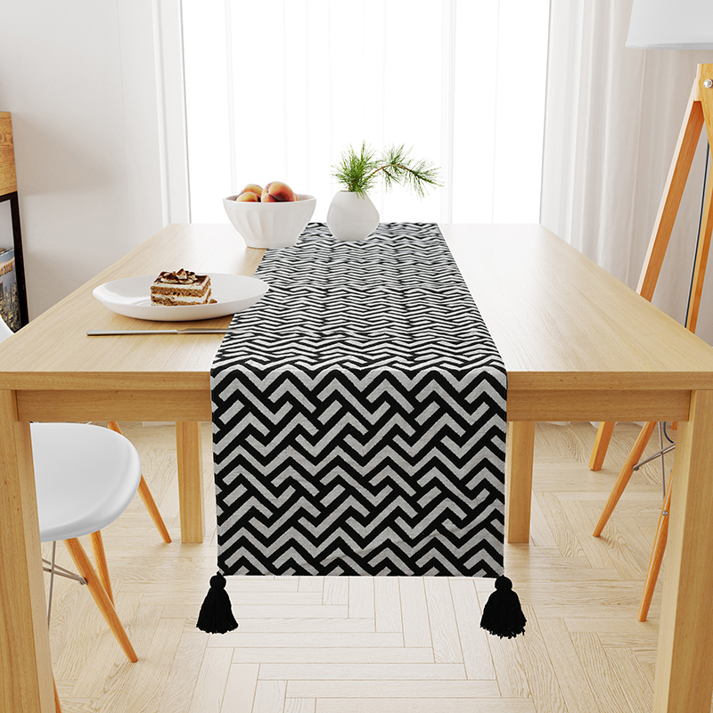 Weavra Cotton Jacquard Table Runner - 6 Seater