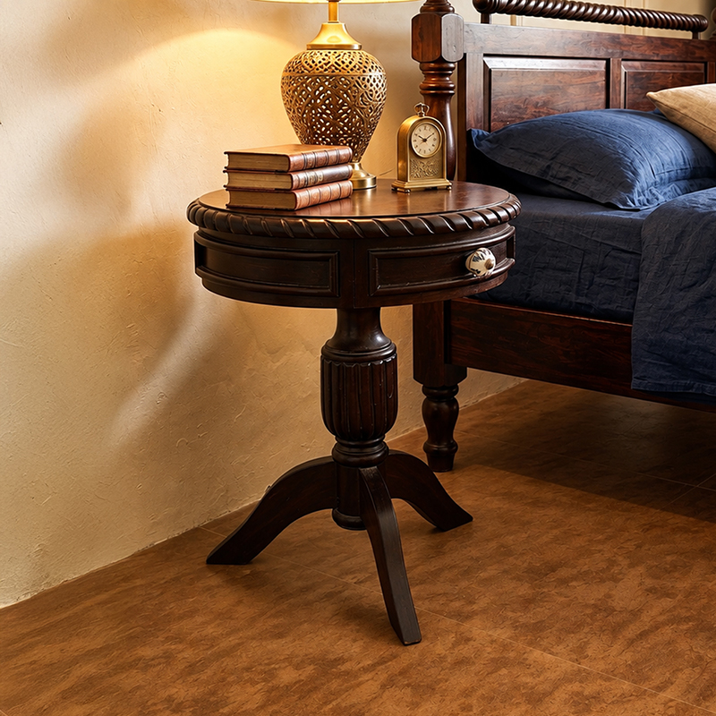 Luma Handmade Wooden Bedside Table