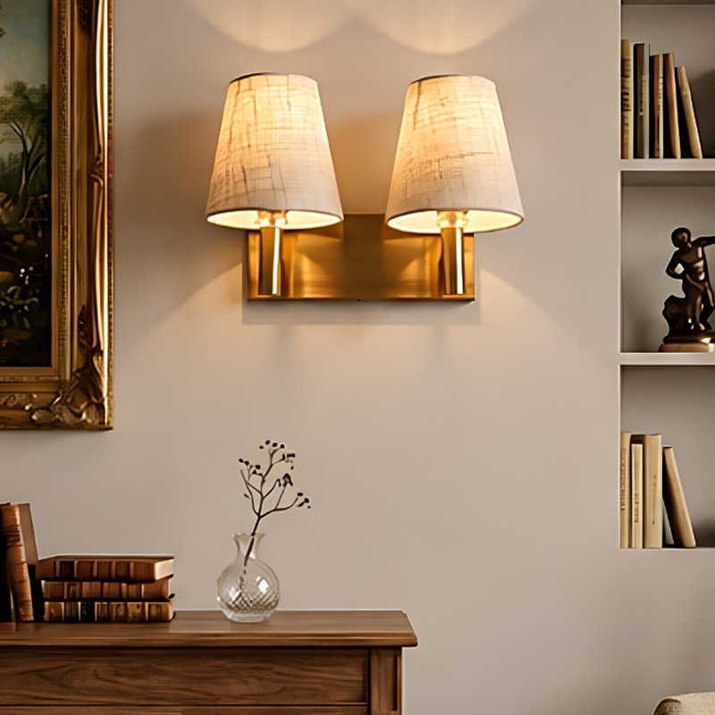 Elvarra Twin Jute Wall Lamp - Off White