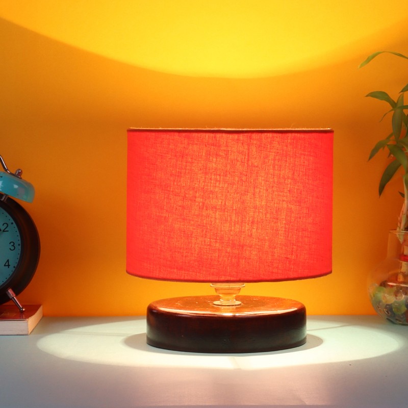 Luzula Wooden Table Lamp - Orange