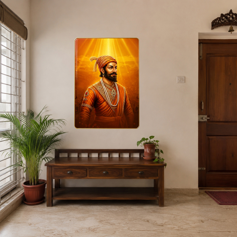 Shivaji's Triumph Resin Wall Art With Frame - Small