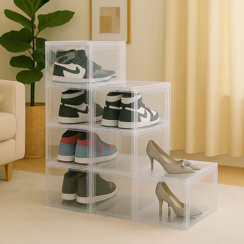 SoleNest ABS Plastic Shoe Rack - Set of Two