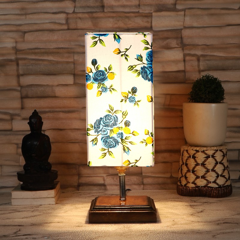 Ceanothus Wooden Table Lamp - Blue
