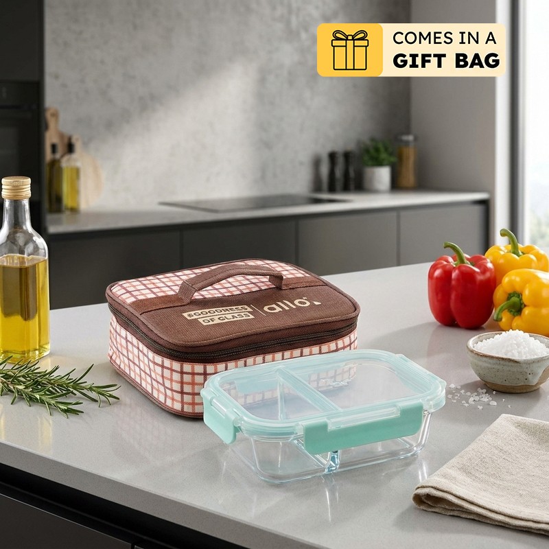 Casper Lunchbox With Chcekered Bag - 1000 ML - 1000 ML