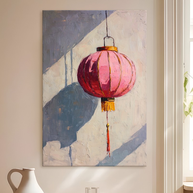 Silk Lantern Gallery Wrapped Canvas Wall Painting