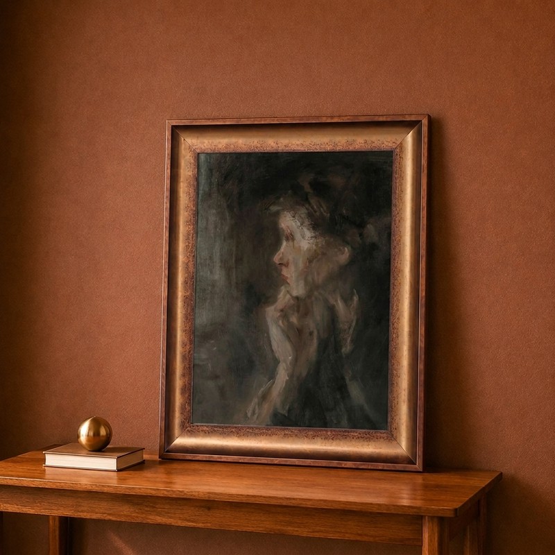 Contemplative Portrait Canvas Wall Painting