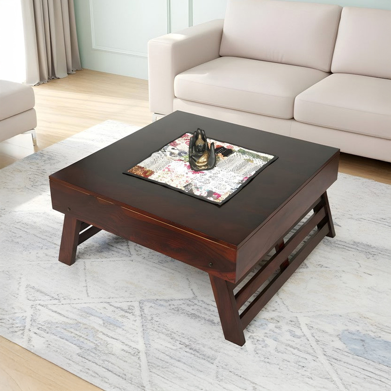 Servon Sheesham Wooden Center Table - Dark Brown