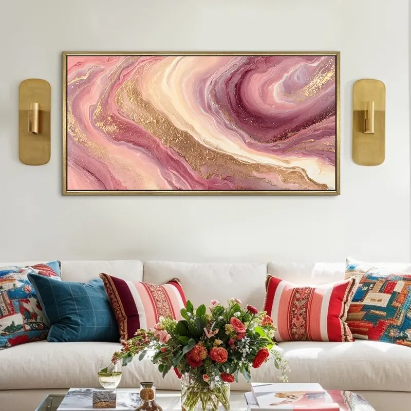 Orchid Swirl Abstract Canvas Wall Painting