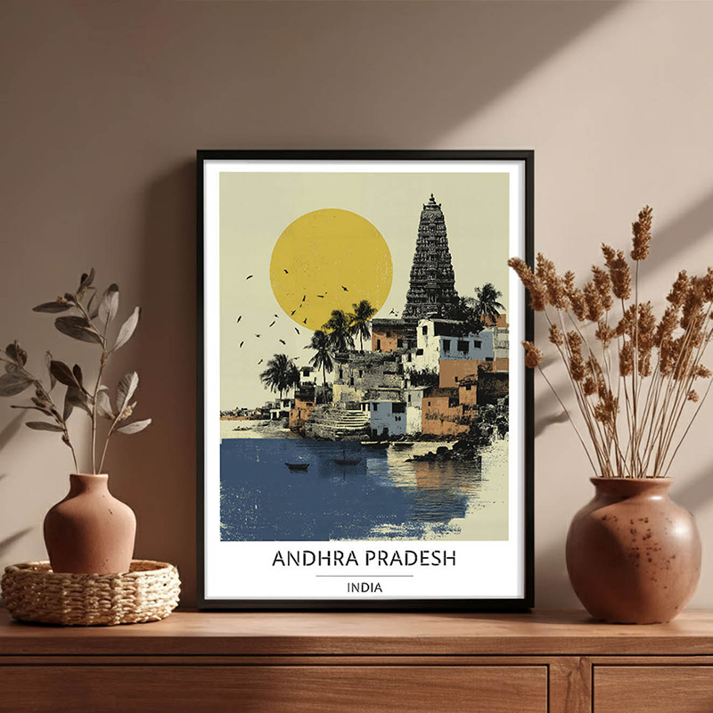 Kyoto Sunset Wall Art With Black Frame - Small