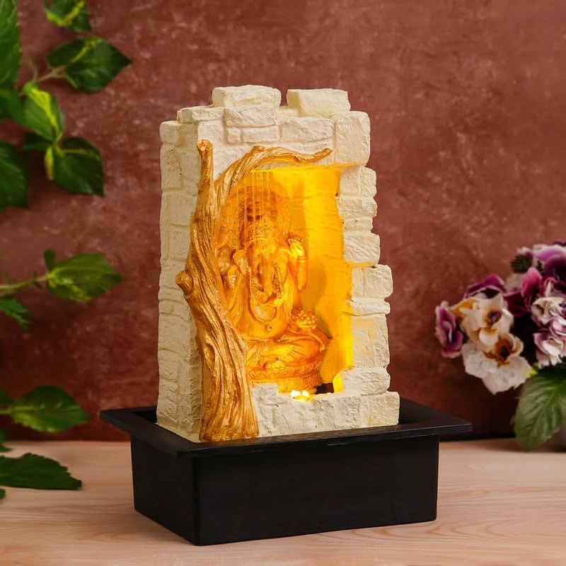 Ekdant Ganesha LED Fountain - White