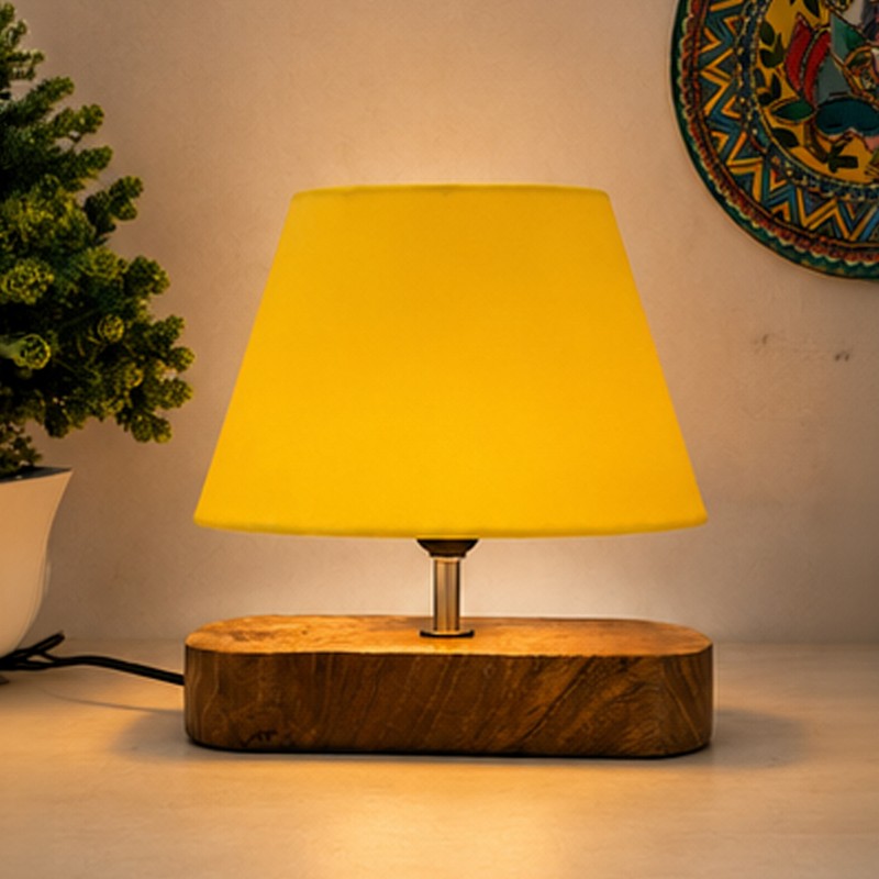 Cambium Wooden Table Lamp - Yellow
