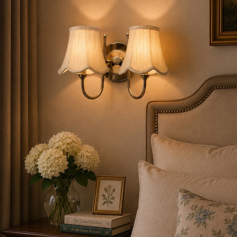 Auremont Duo Cotton Wall Lamp - White