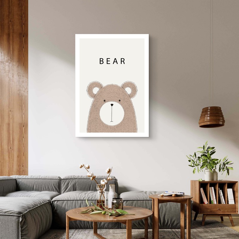 Tiny Bear Canvas Wall Painting - Small