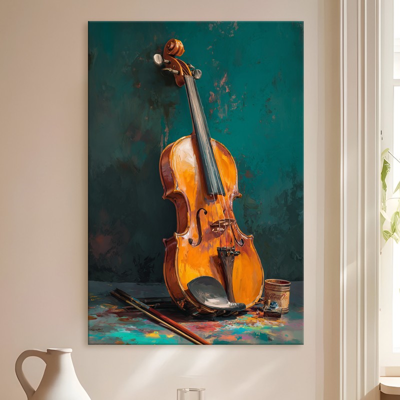 Classic Violin Gallery Wrapped Canvas Wall Painting