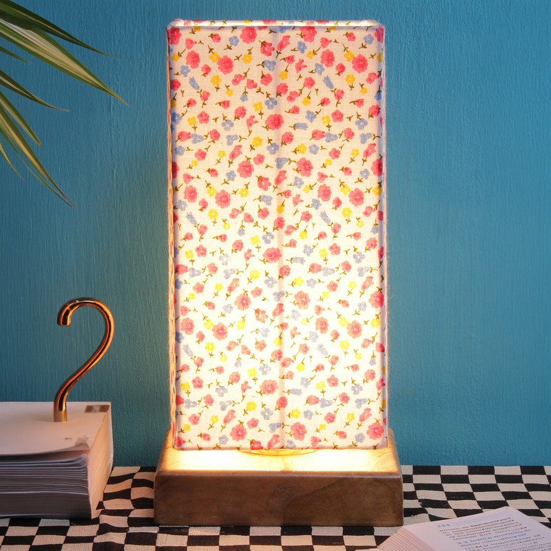 Nemophila Wooden Table Lamp - Pink