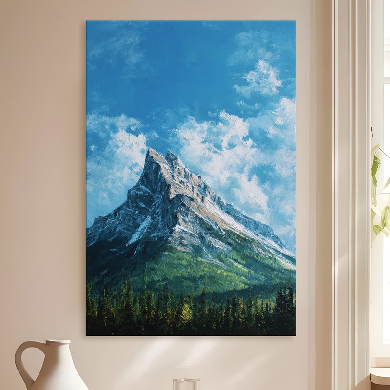 Cloudveiled Mountain Gallery Wrapped Canvas Wall Painting