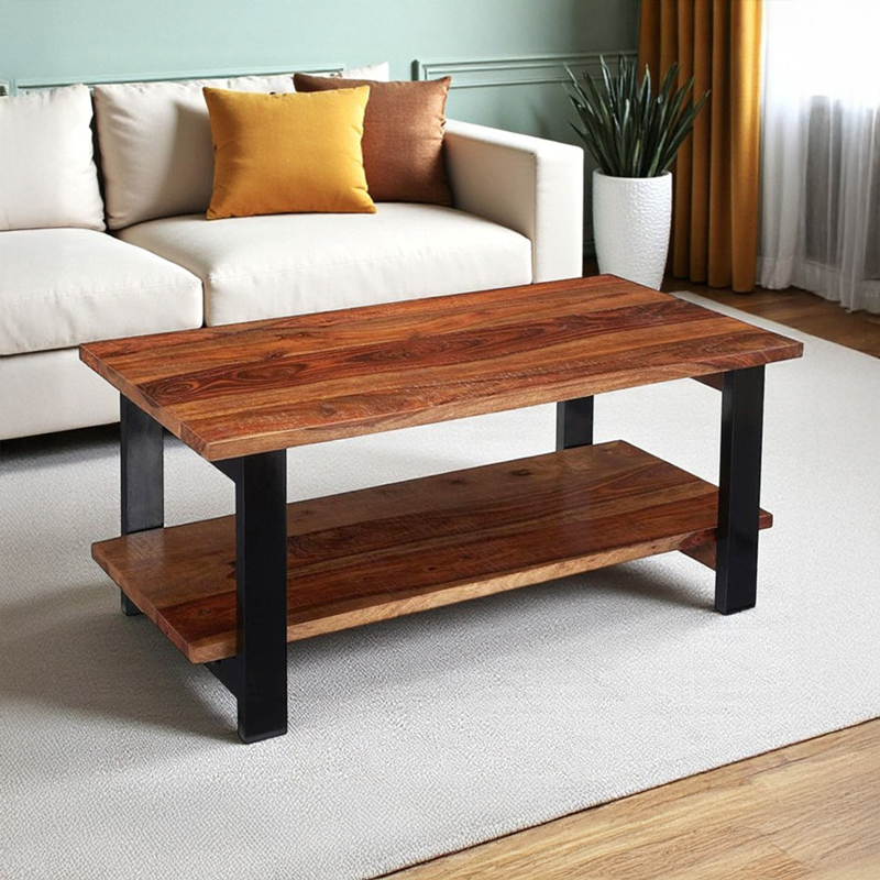 Xirox Sheesham Wooden Center Table - Brown,Black