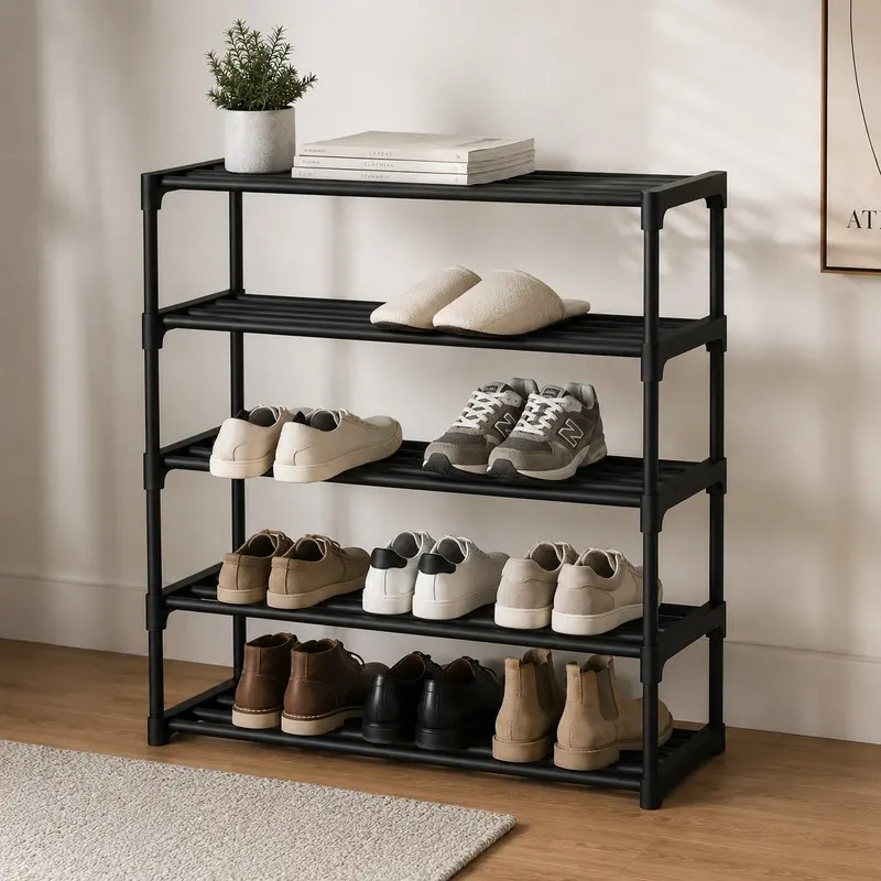Footwear Vault 5 Tier Shoe Racks - Black