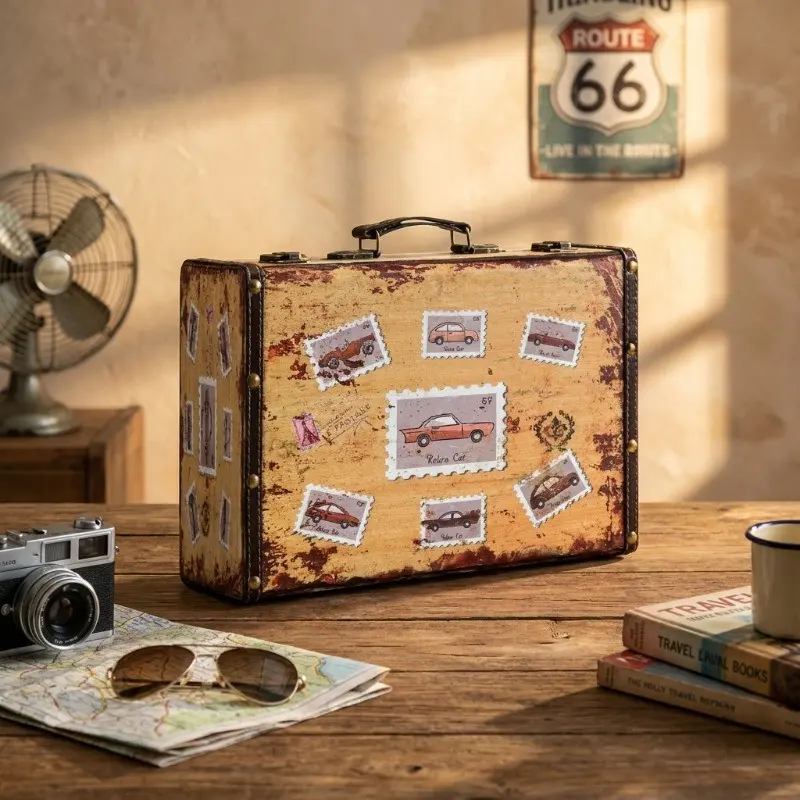 Traveler's Treasure MDF & Canvas Storage Box - Beige
