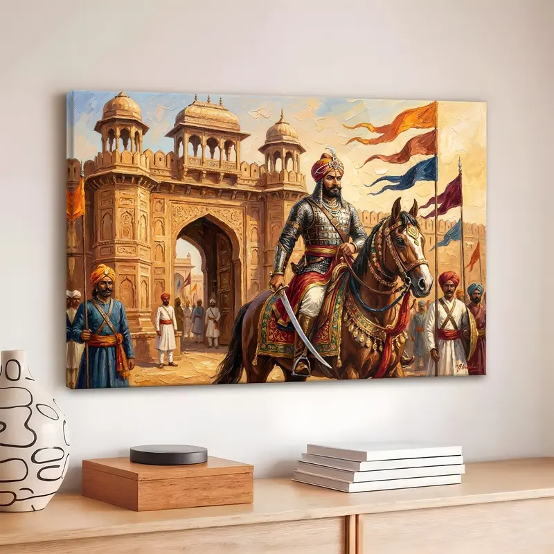 Rajput Warrior Canvas Wall Painting