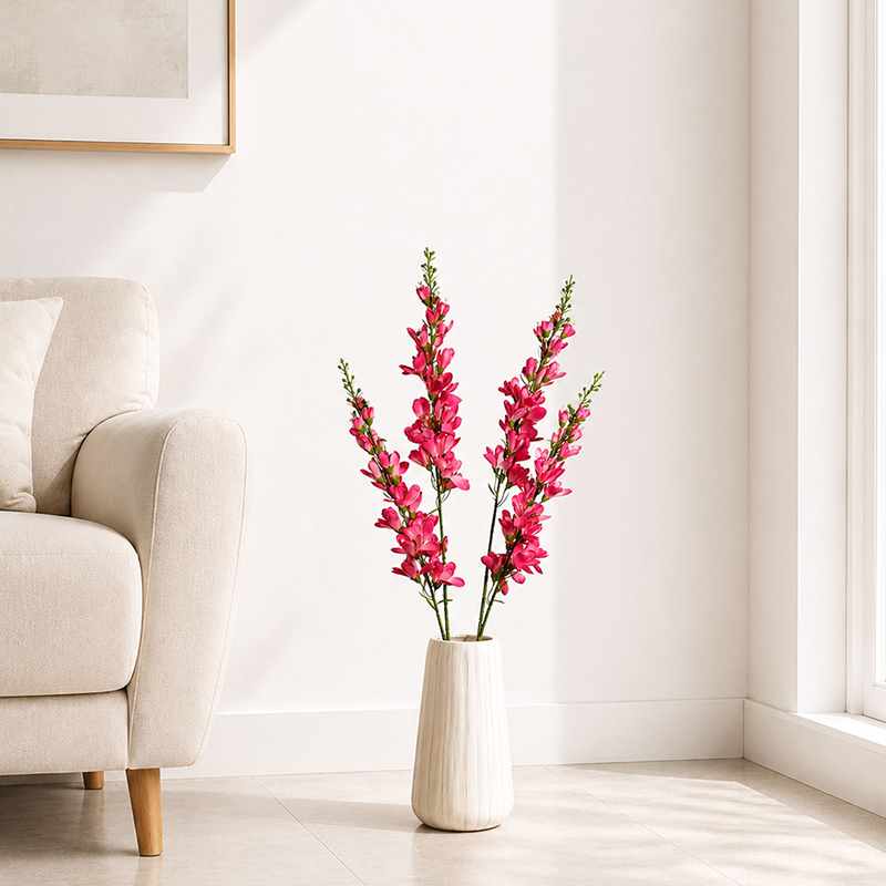 Roselle Orchid Artificial Flower Stick - Set of Two