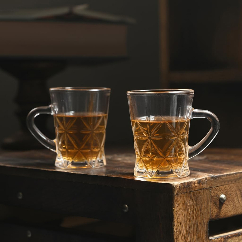 Infusia Glass Tea Cup (100 mL Each) - Set of Two