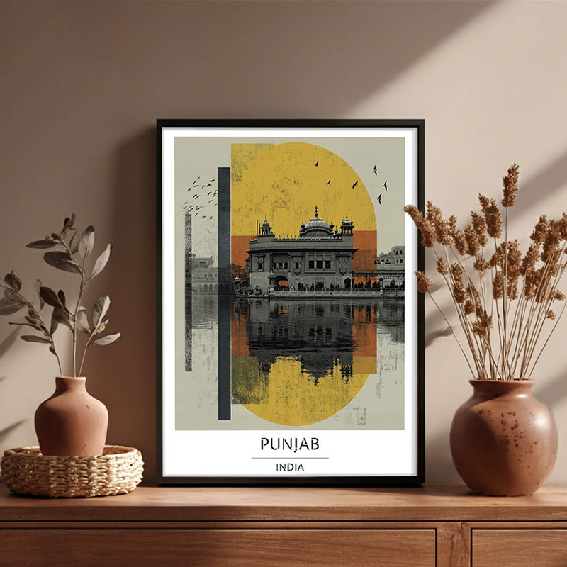 Sanctum Amrit of Punjab Wall Art With Black Frame - Small