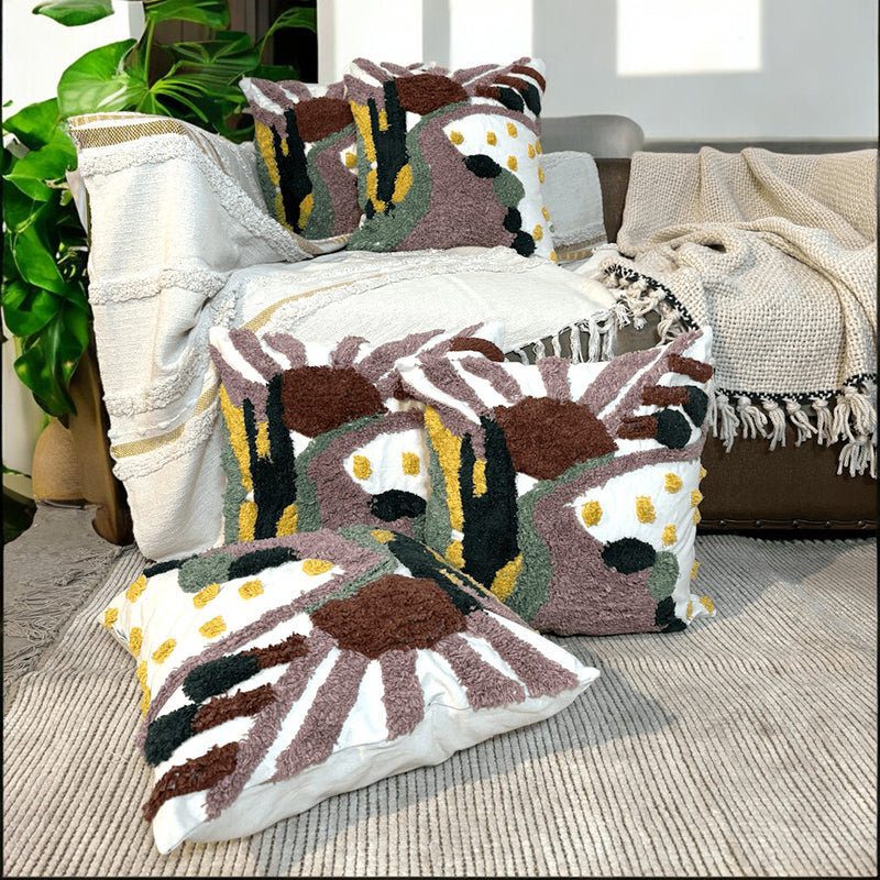 Flora Sway Tufted Cushion Cover Set - Set Of Five
