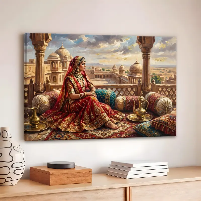 Royal Princess Terrace Portrait Canvas Wall Painting
