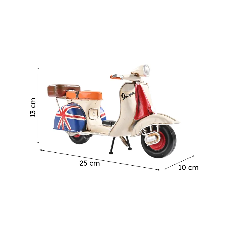 Scooter showpiece with dimensions shown visually