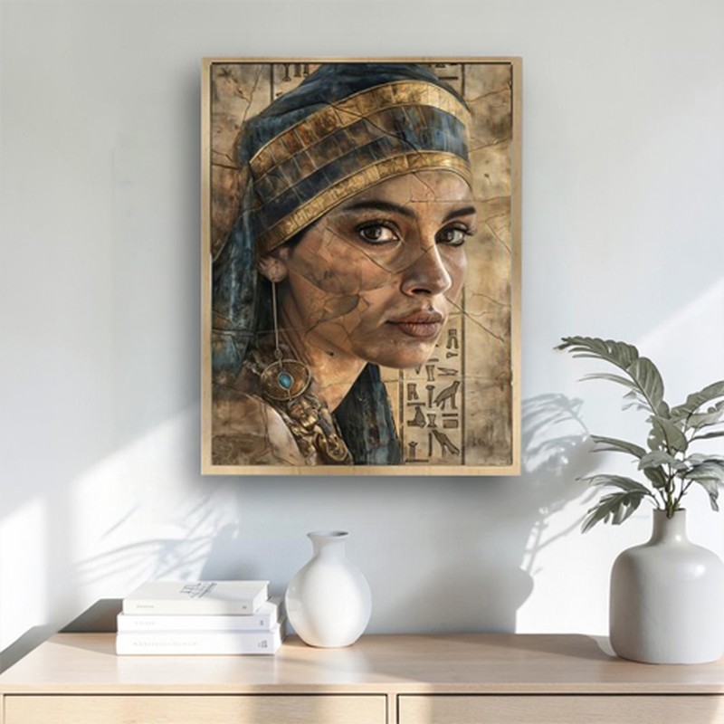 Egyptian Headscarf Wall Painting With Frame