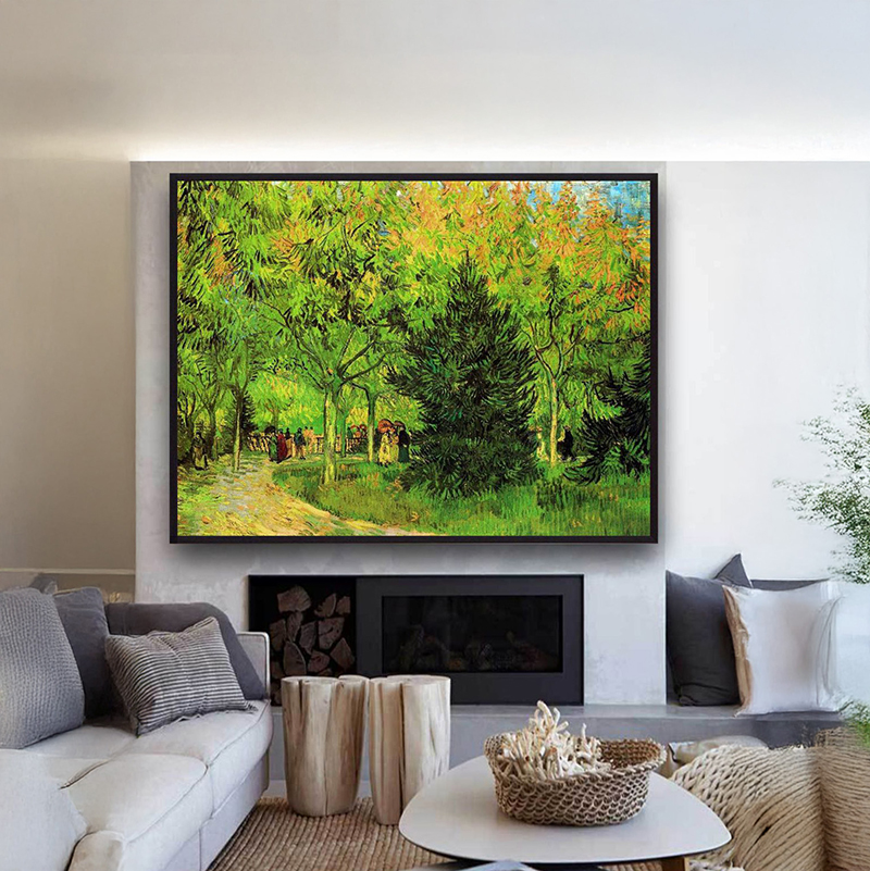 Grove of Emerald Pines Canvas Wall Painting With Frame - Small