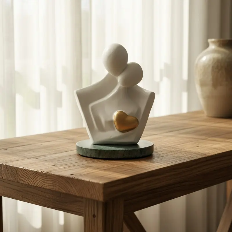 Elegant Togetherness Couple Resin Showpiece - Gold