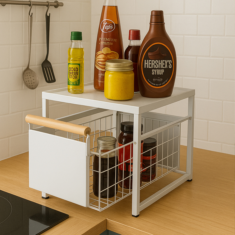 Pantry Rise Carbon Steel Racks - White