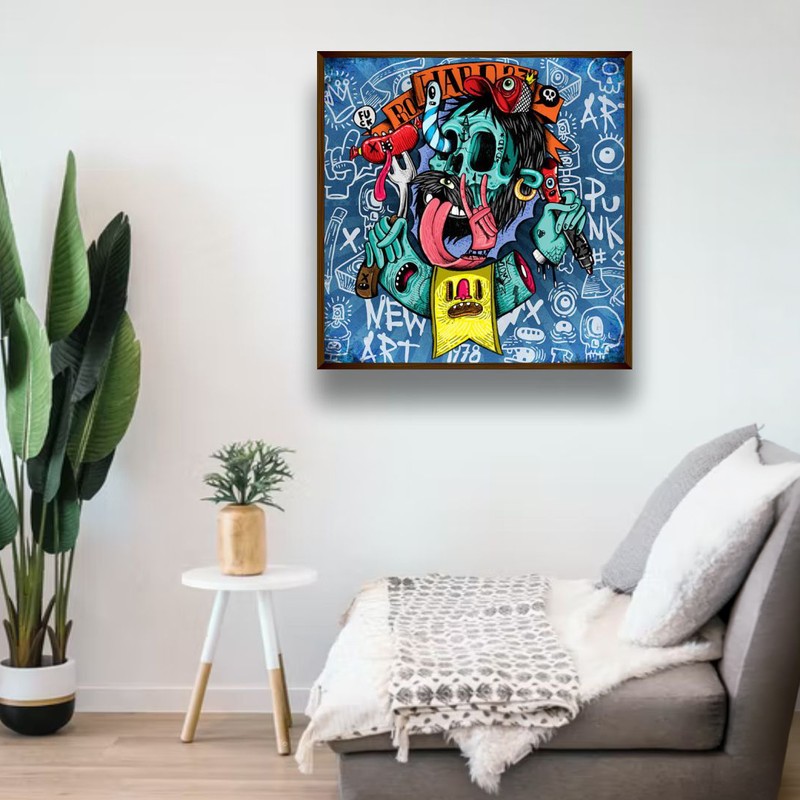 Graffiti Street Zombie Art Canvas Wall Painting