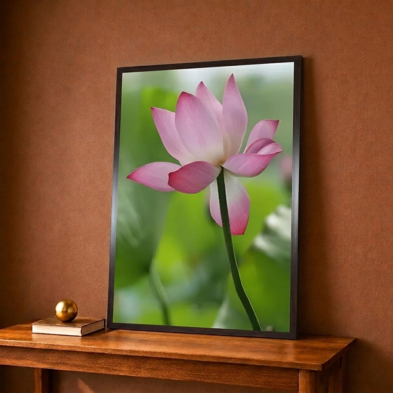 Pink Lotus Blossom Canvas Wall Painting