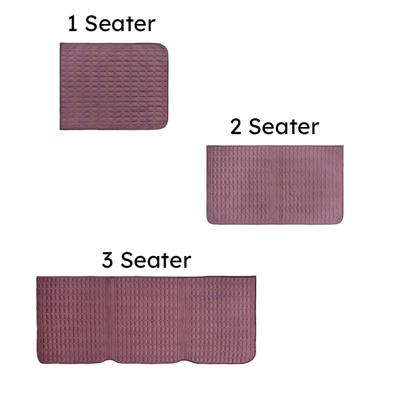1, 2 and 3 seater wine-purple sofa cover shapes shown together