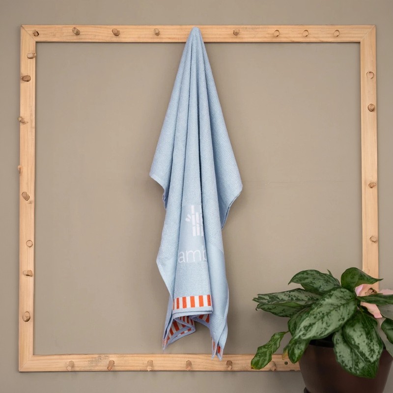 Pearl Soft Bamboo Fibre Blend Bath Towel - Blue - 75 x 150 CM