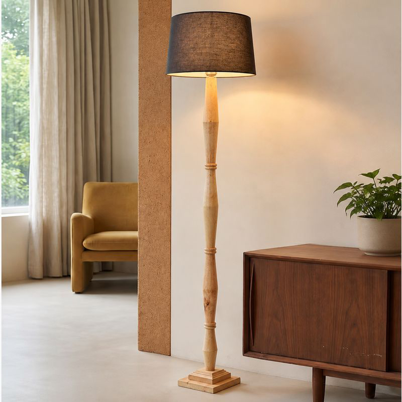 Elfin Bamboo Floor Lamp - Grey