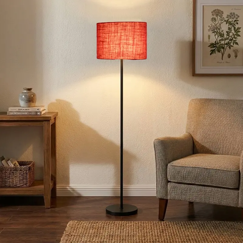Raspberry Weave Jute Floor Lamp