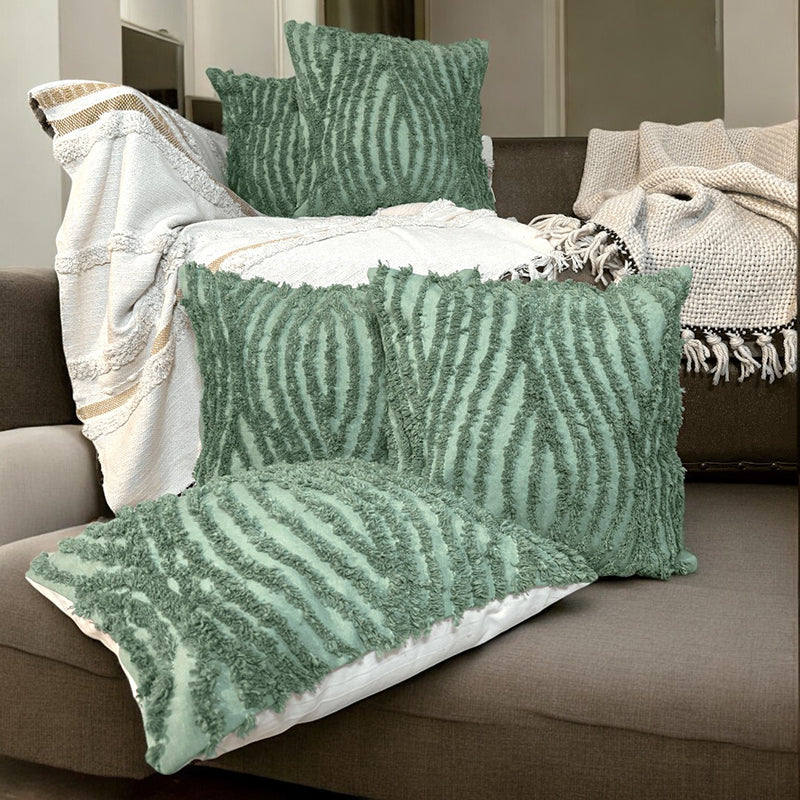 Sage Rest Tufted Cushion Cover Set - Set Of Five