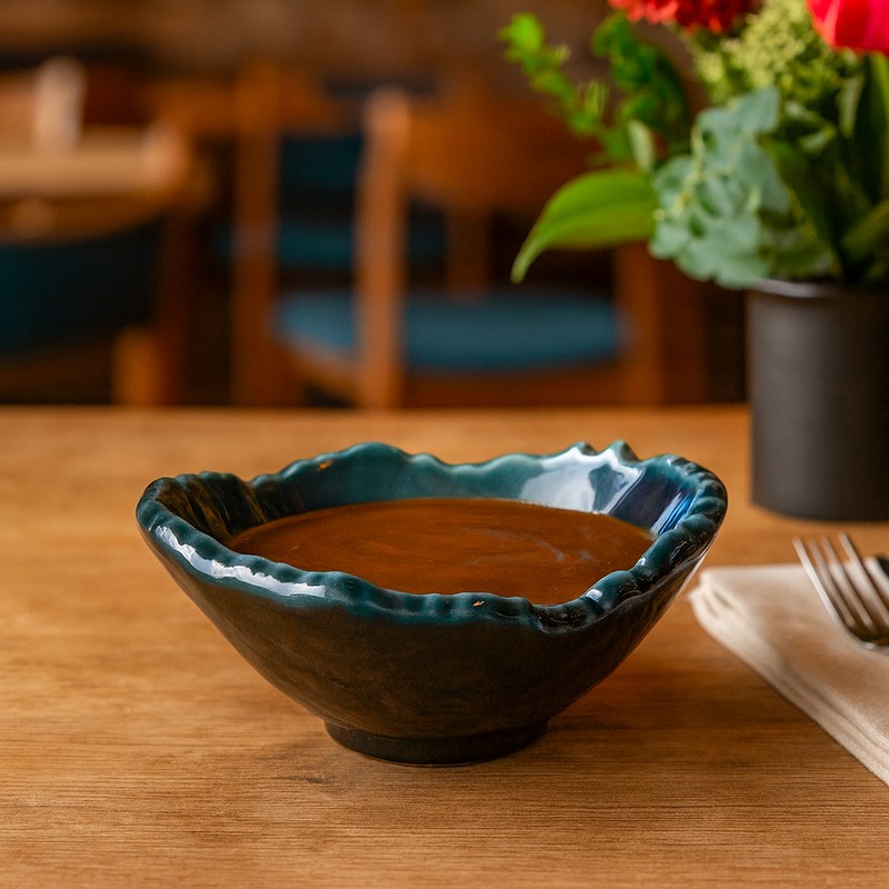 Family Feast Ceramic Serving Bowl (Blue & Black) - 500 mL - 500 mL