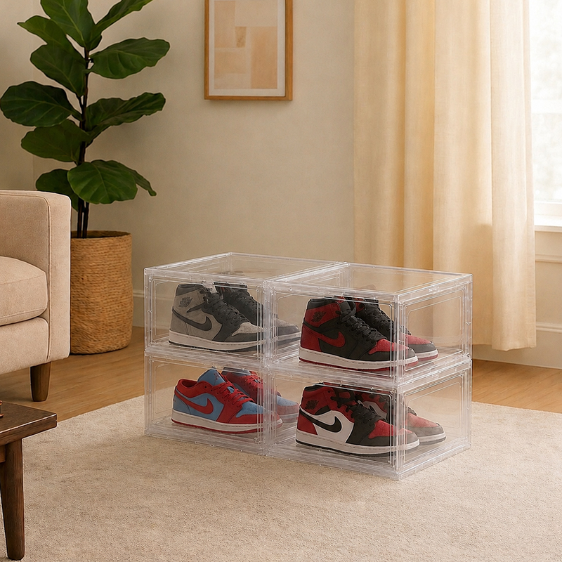 SoleNest ABS Plastic Shoe Rack - Set of Six