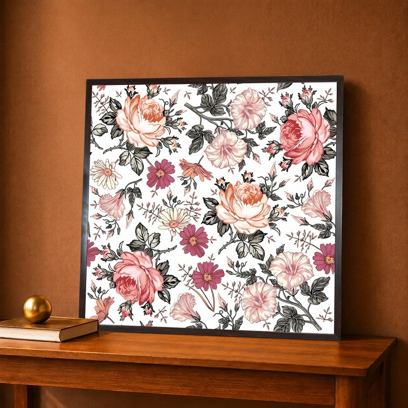 Vintage Floral Canvas Wall Painting