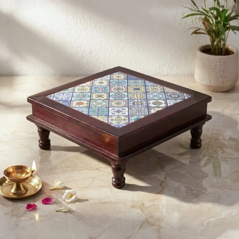Chauranga Mango Wood Stool - 15 inch